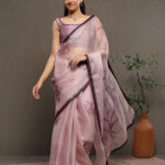 Gulrukh - Hand Painted Saree Blush Pink & Mauve