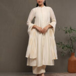 Jugni - Anarkali Suit Set Ivory White & Soft Cream