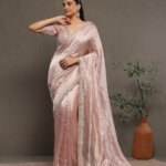 Nazaakat - Silk Tissue Saree Blush Pink