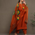 Gul - Hand-painted Suit Set Olive Moss Green