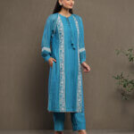 Rooh Kurta Set - Dusty Turquoise Blue