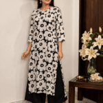 Saanjh Kurta Set Ebony & Ivory