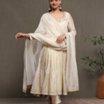 Zara - Anarkali Suit Set Silver Grey