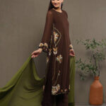 The Amrita - Suit Set Cocoa brown & Muted Olive